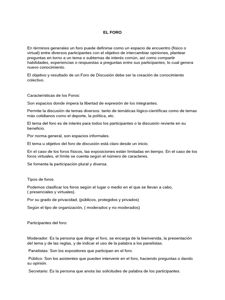 Guía Completa para Foros de Discusión | PDF | Foro de Internet