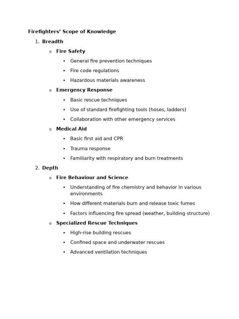 Firefighters' Knowledge Scope Explained | PDF