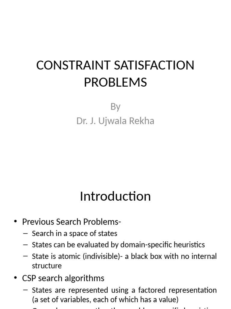 Constraint Satisfaction Problems | PDF | Algorithms And Data Structures ...