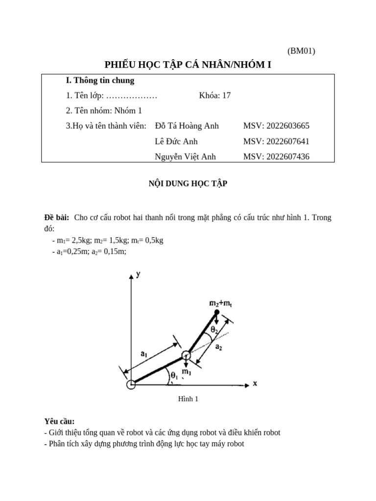 BTL MHH Và ĐKRB Nhom 1 | PDF