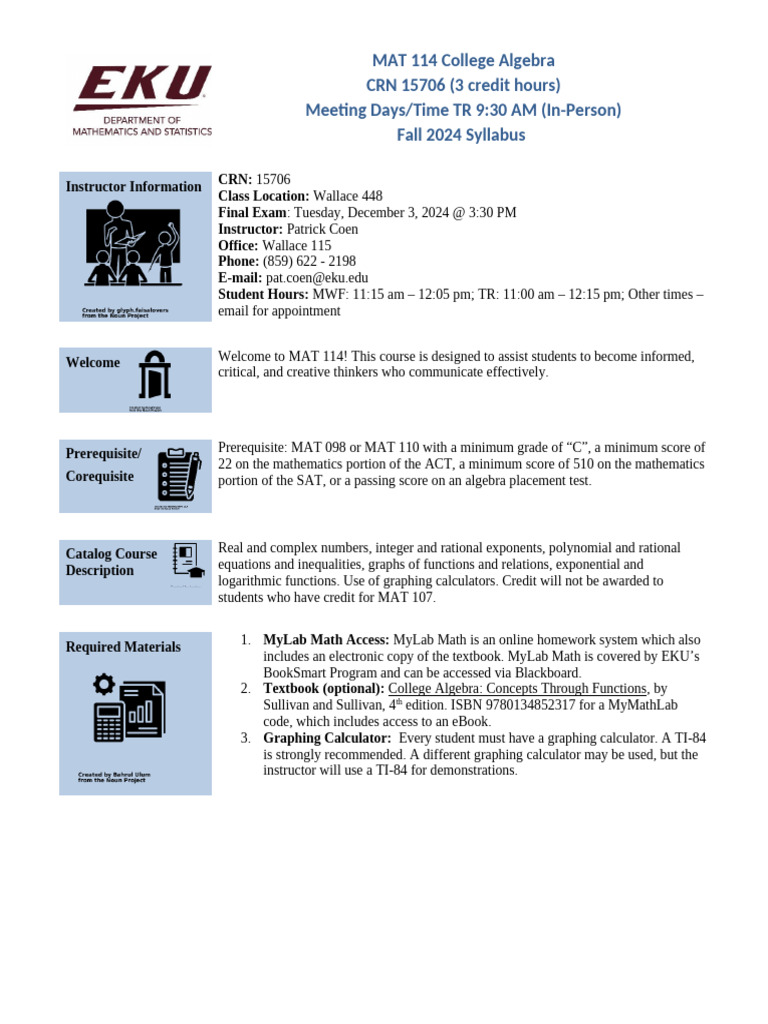 MAT114 Fall2024 15706 | PDF | Function (Mathematics) | Equations