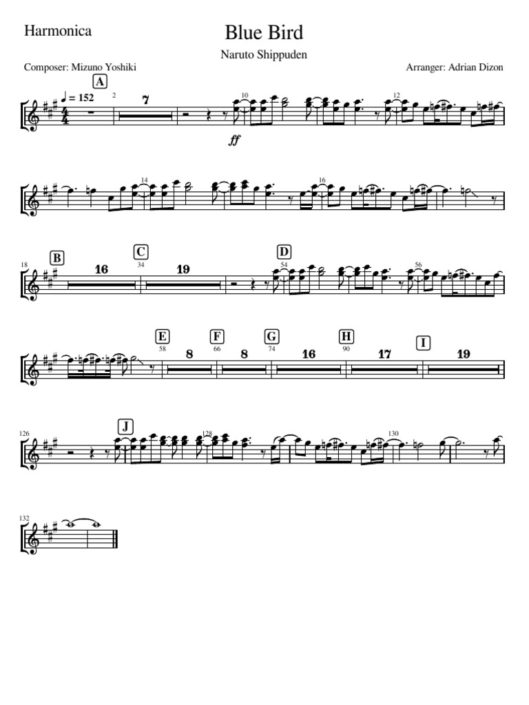 Harmonica Sheet Music: Blue Bird | PDF