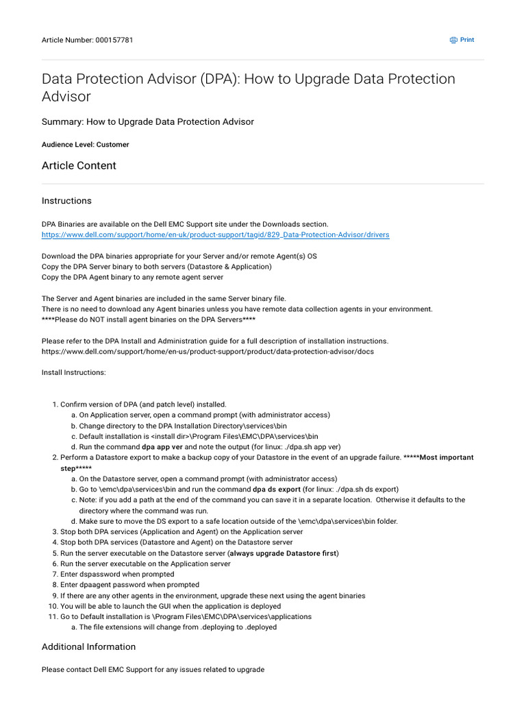 Upgrade Guide for Data Protection Advisor | PDF | Command Line ...