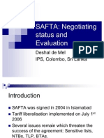 Negotiation Status & Evaluation of SAFTA