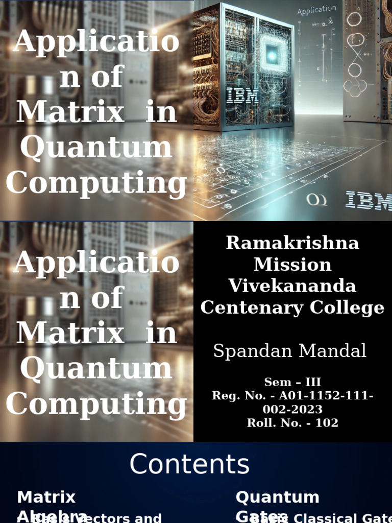 Matrix Applications in Quantum Computing | PDF | Matrix (Mathematics ...