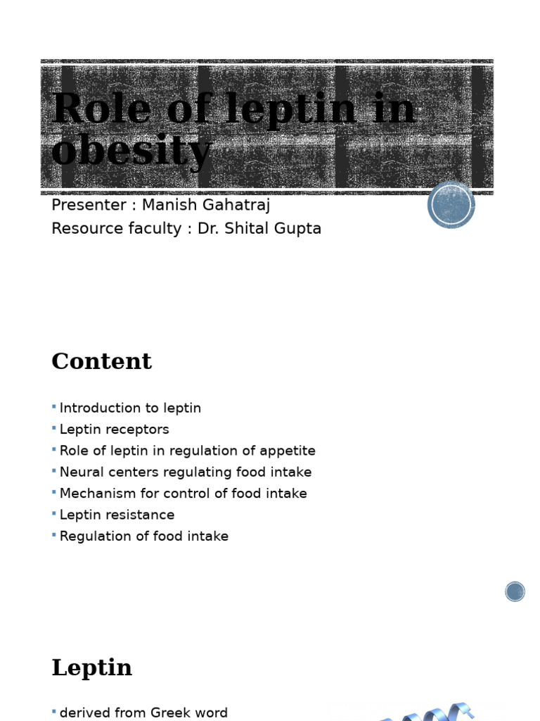 Leptin's Role in Obesity Management | PDF | Leptin | Eating