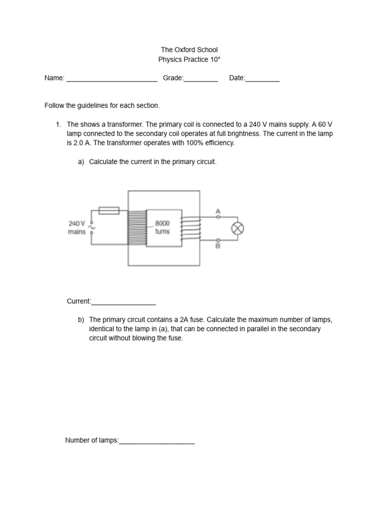 Physics Practice: Transformers and Isotopes | PDF