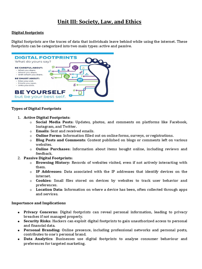 Digital Footprints and Cyber Ethics 2024 | PDF | Malware | Electronic Waste