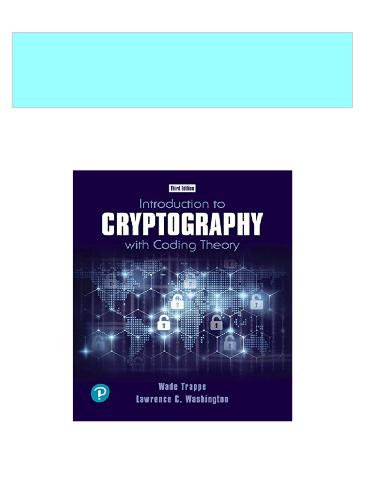 Get Introduction To Cryptography With Coding Theory 3rd Edition Trappe ...