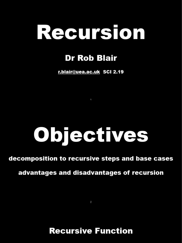 1 Wk10 Recursion - Lecture | PDF | Recursion | Mathematical Relations