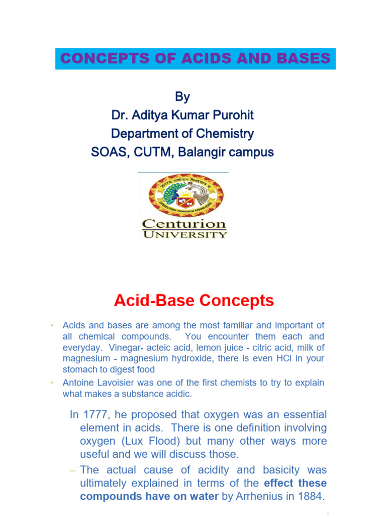 Understanding Acids and Bases Concepts | PDF | Acid | Ph
