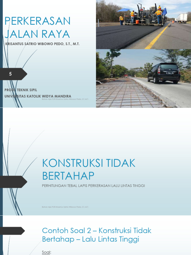 Perkerasan Jalan Raya: Teori dan Contoh | PDF