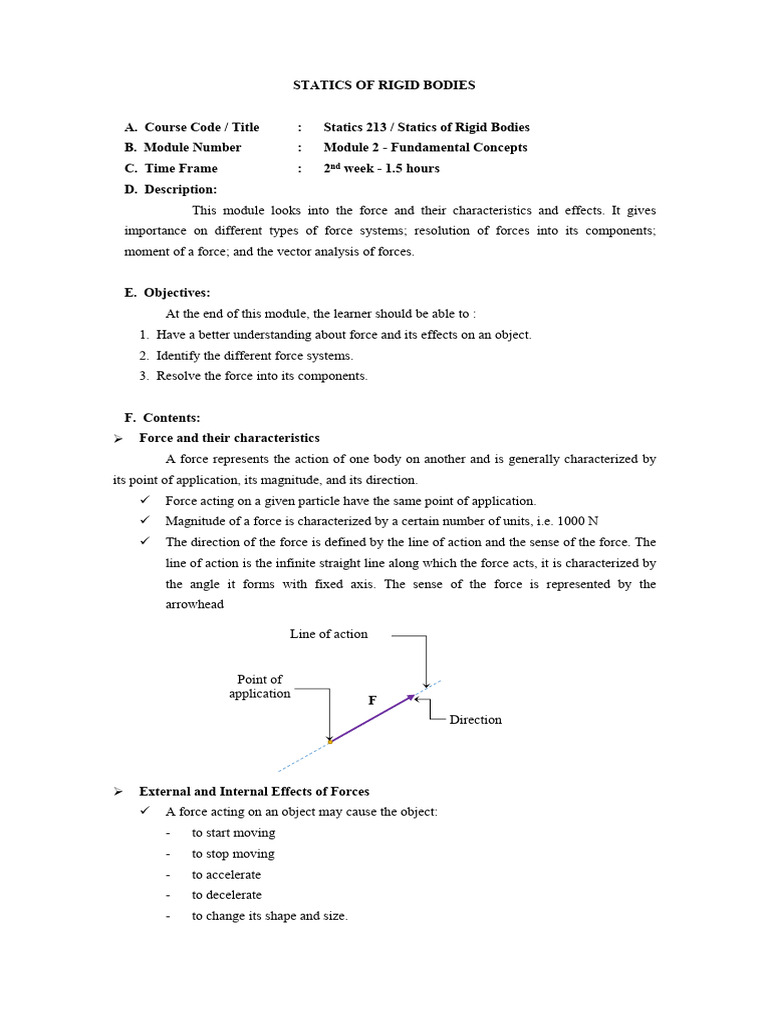 Module 02 Statics 213 | PDF | Force | Acceleration