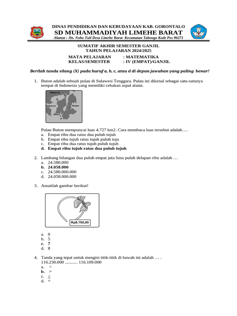 Soal Kelas 4 Matematika Pdf