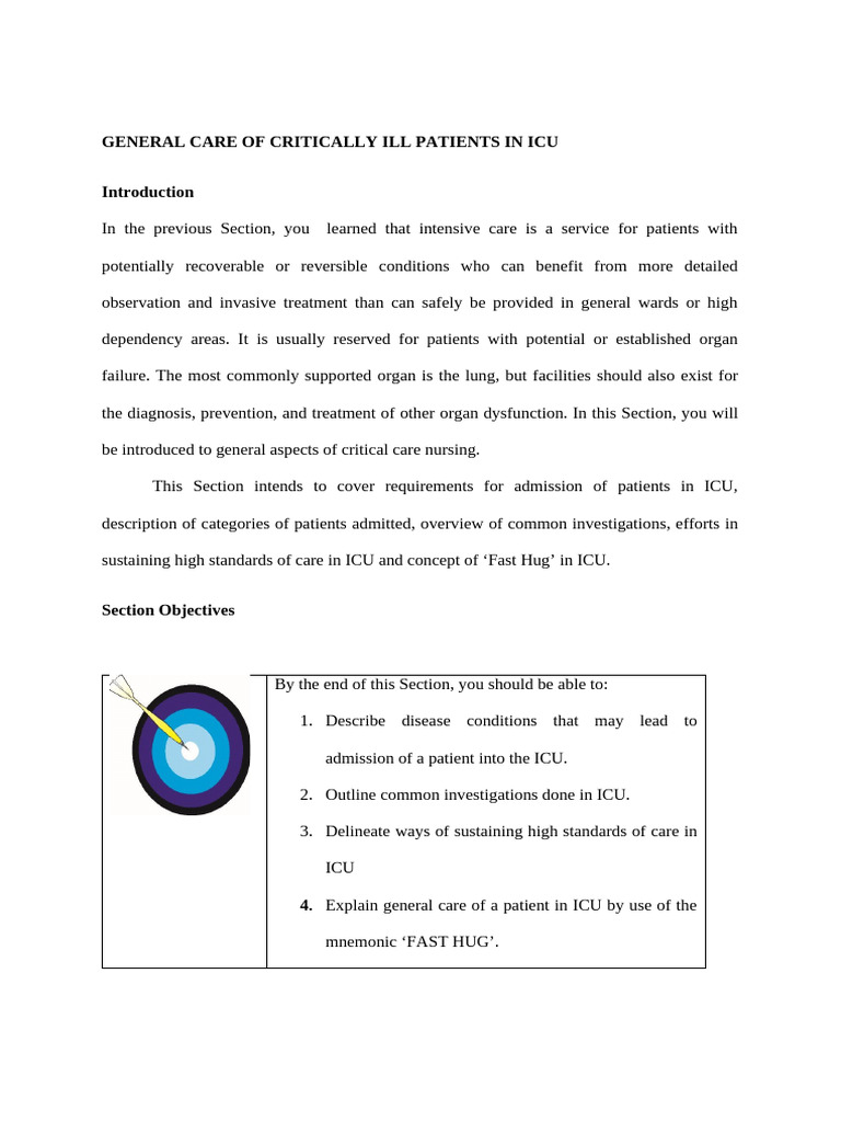 ICU Patient Care Essentials Guide | PDF | Intensive Care Medicine ...
