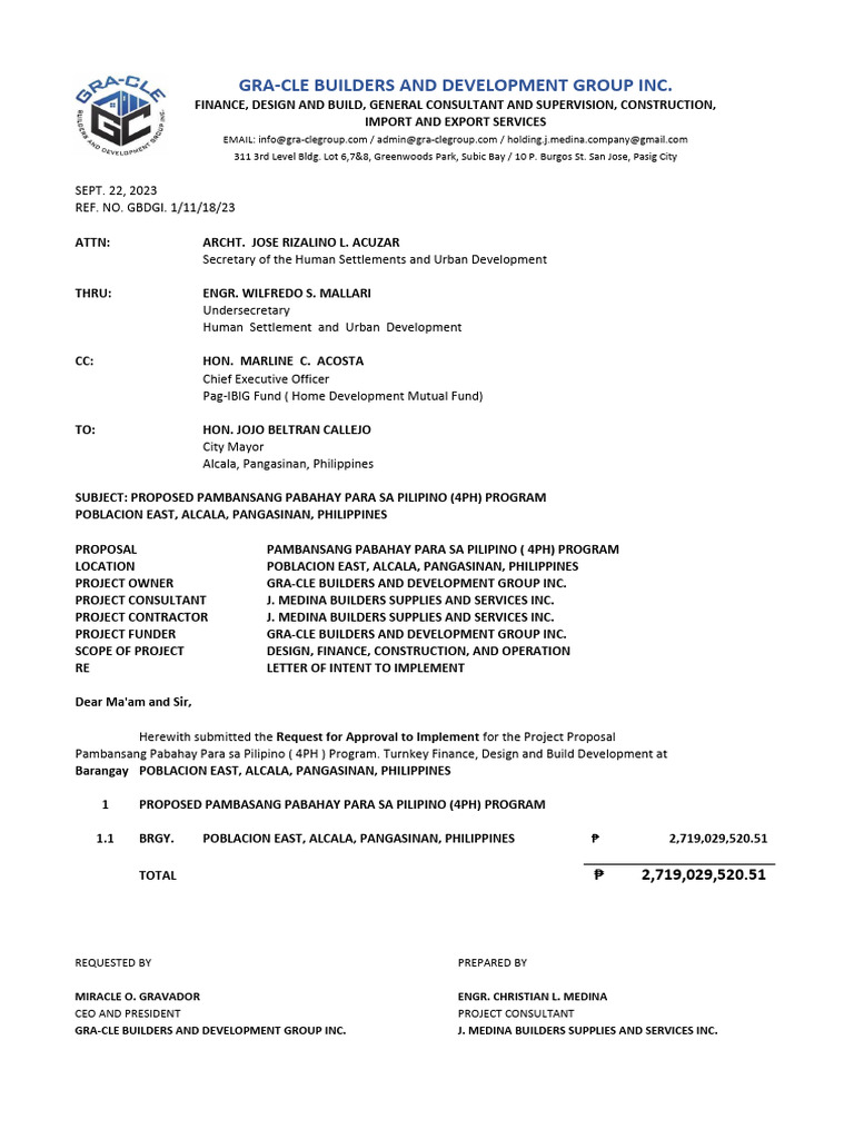 4PH Program Proposal for Alcala, Pangasinan | PDF