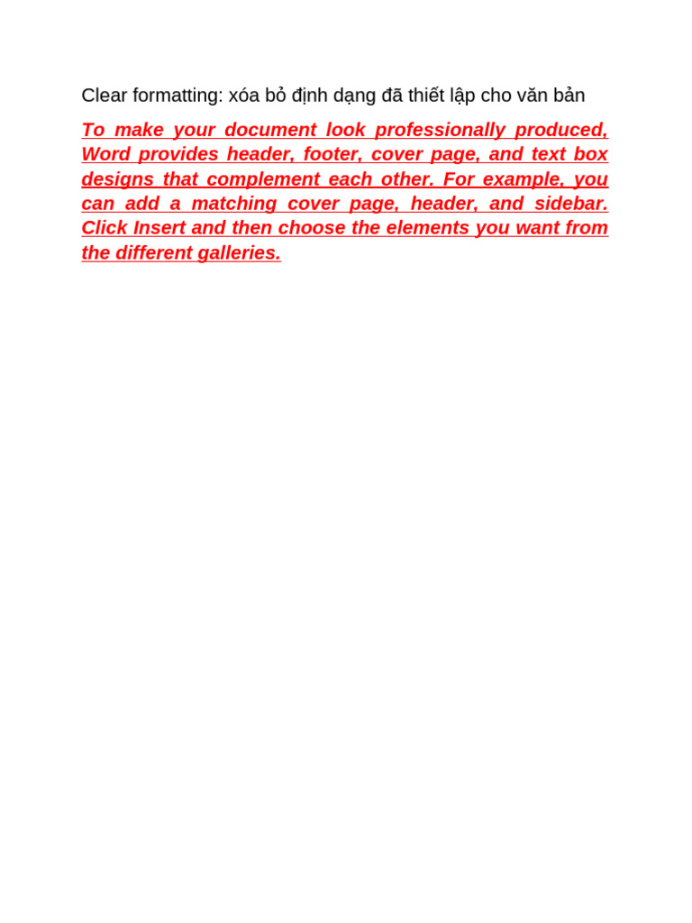 Bai 9 Xoa Bo Dinh Dang Van Ban (Clear Formatting) | PDF