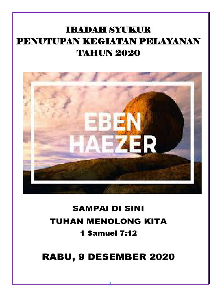 Ibadah Syukur Penutupan Pelayanan 2020 Pdf