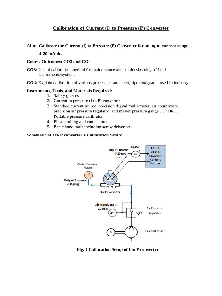 I to P Converter Calibration Guide | PDF | Calibration | Accuracy And ...