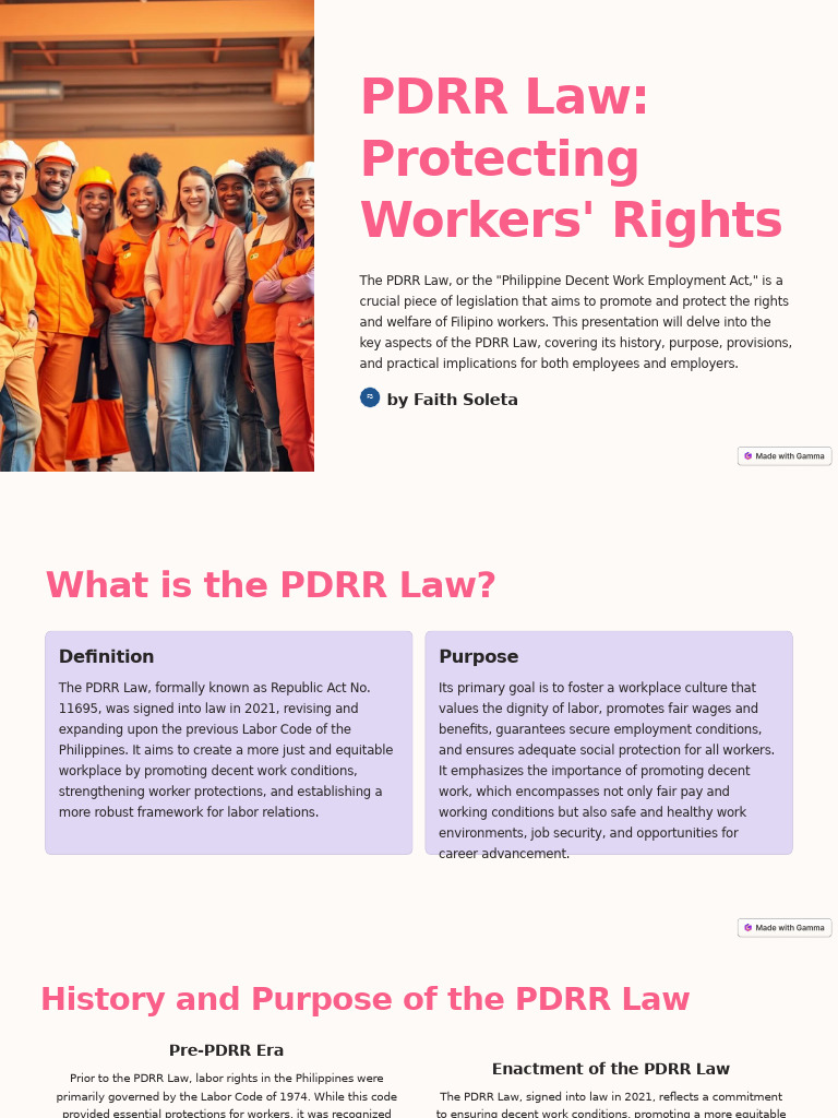 PDRR Law Protecting Workers Rights | PDF | Cost Of Living | Employment