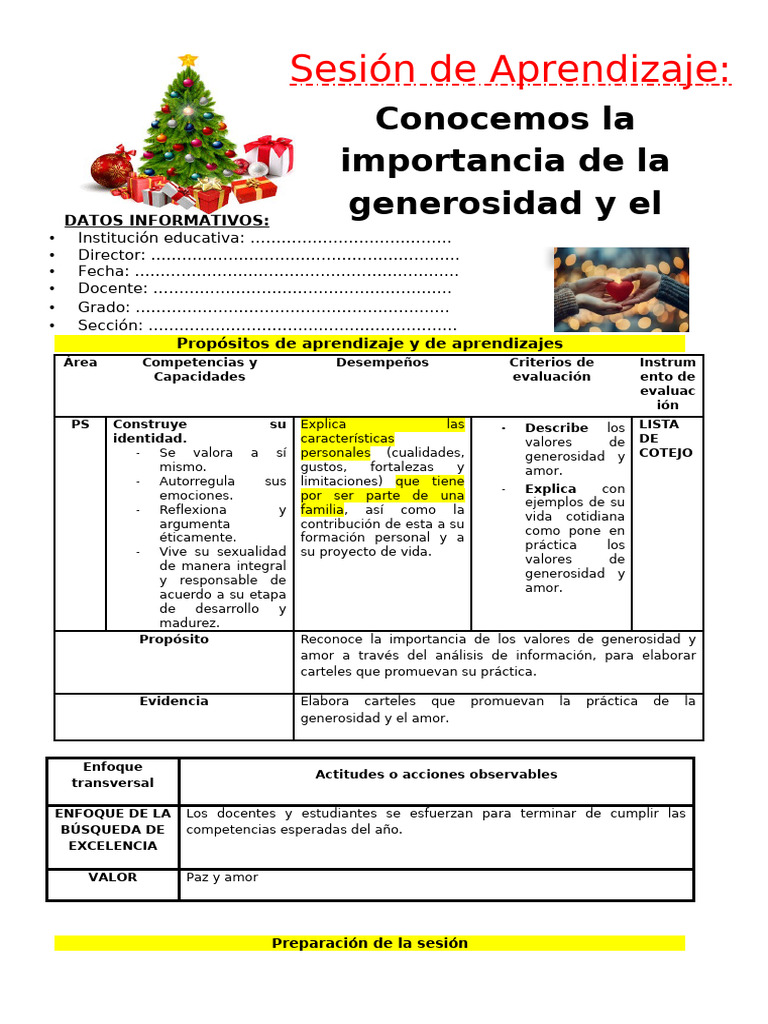 6° Grado Dia 5 Ps. Conocemos La Importancia de La Generosidad y El Amor ...