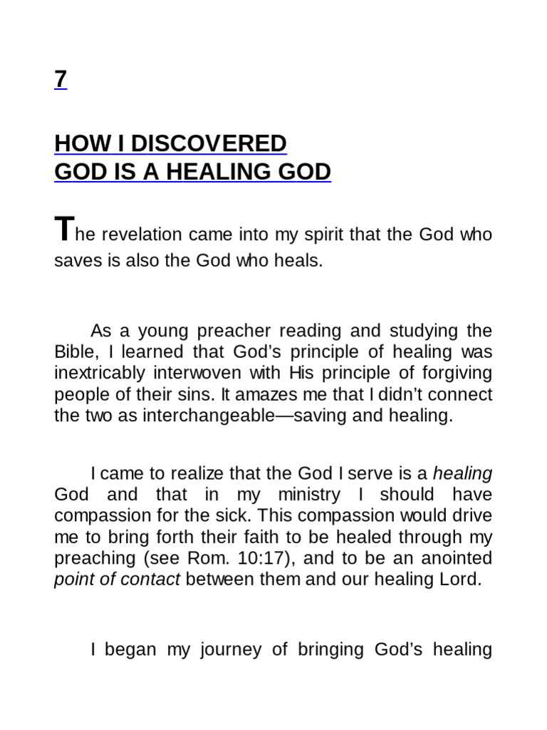 Healing God | PDF | Faith Healing | Jesus