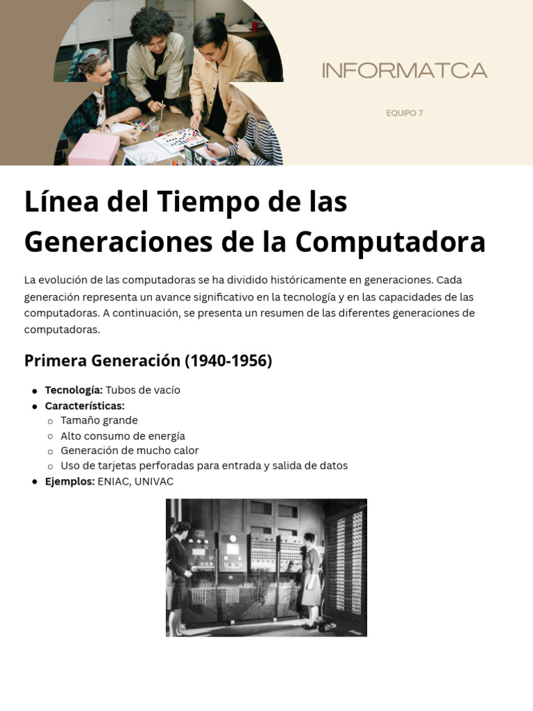 Evolución de las Generaciones de Computadoras | PDF