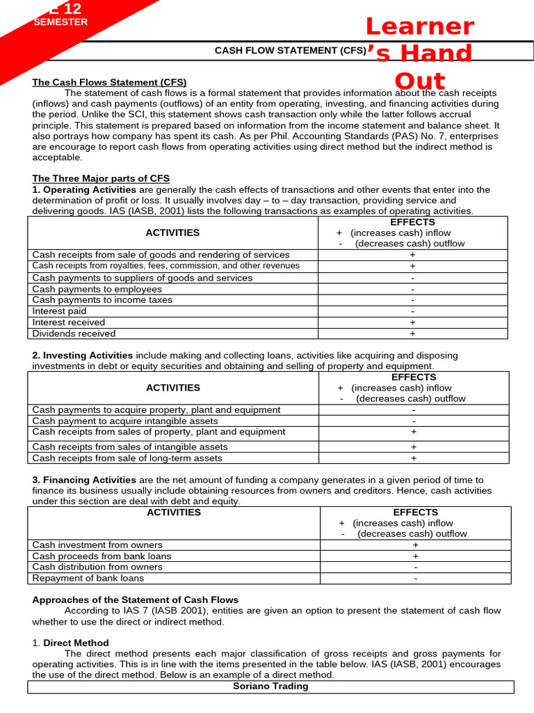 Understanding Cash Flow Statements | PDF | Cash Flow Statement | Revenue