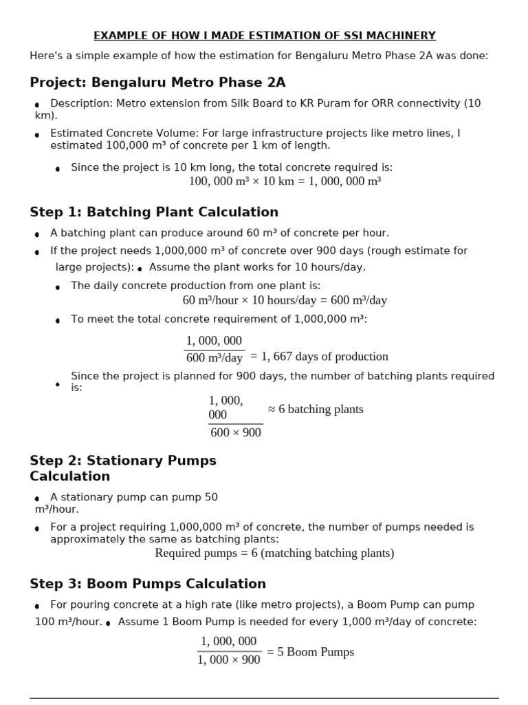 Project Machinery Scope Summary | PDF