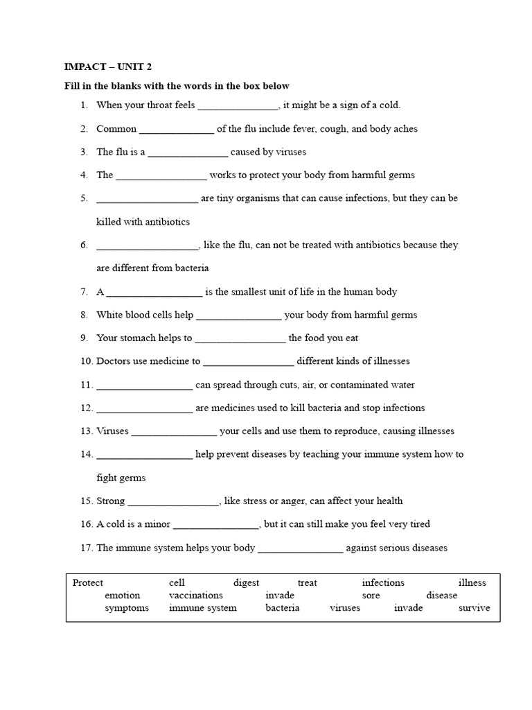 Latian Soal Uh Impact Unit 2 | PDF | Influenza | Pathogen
