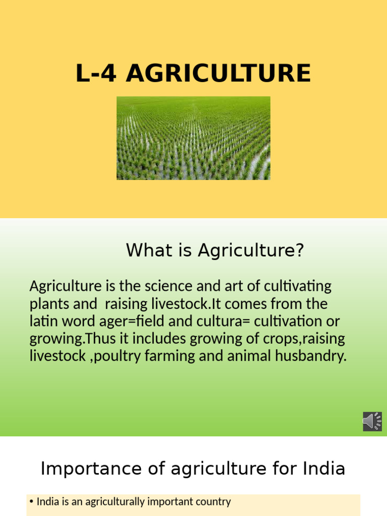 L 4 Agriculture Pdf Agriculture Intensive Farming