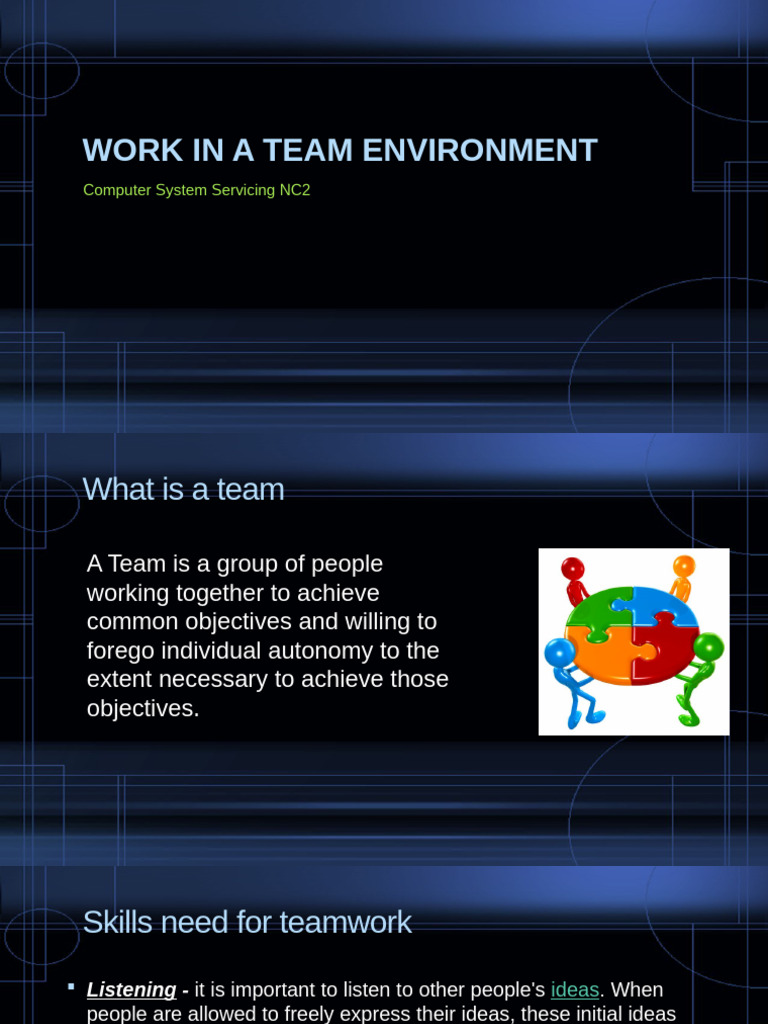 2 Work in A Team Environment | PDF