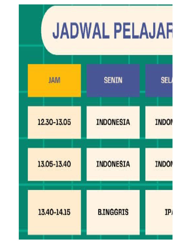 Jadwal Pelajaran | PDF