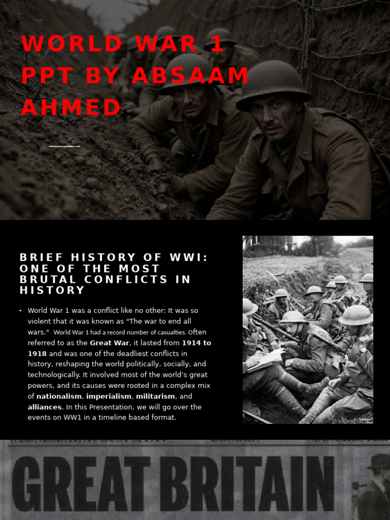 Brief History of World War I | PDF | German Empire | Western Front ...