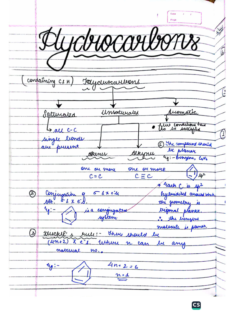 Hydrocarbonsnotes 2024 | PDF