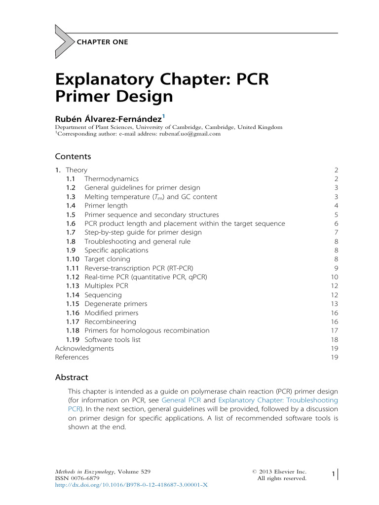PCR Primer Design Guide | PDF | Primer (Molecular Biology) | Polymerase ...