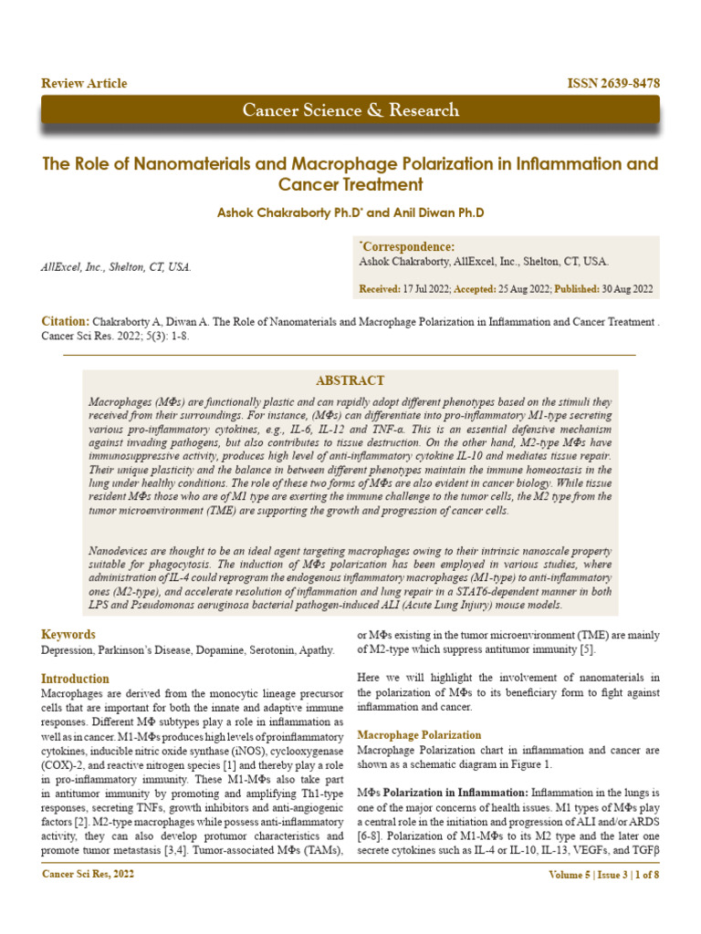 Nanomaterials in Macrophage Polarization | PDF | Macrophage | Inflammation
