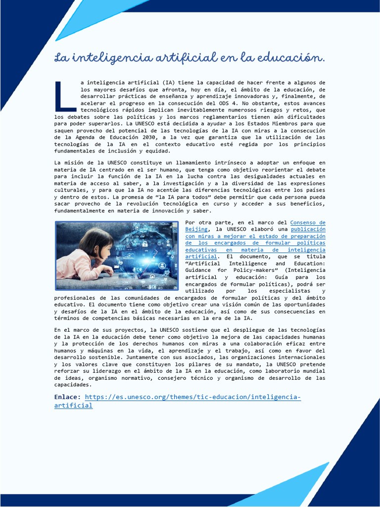 IA en Educación: Oportunidades y Retos | PDF | Inteligencia artificial ...
