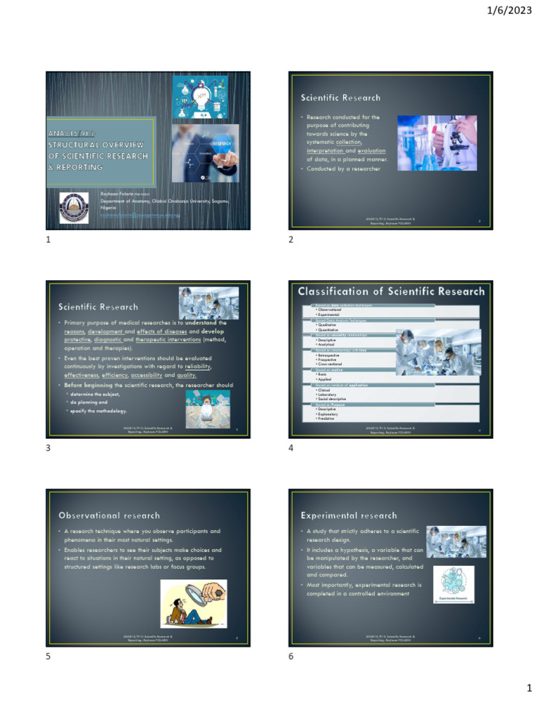ANA815-913 Scientific Research & Reporting OFR | PDF | Methodology ...