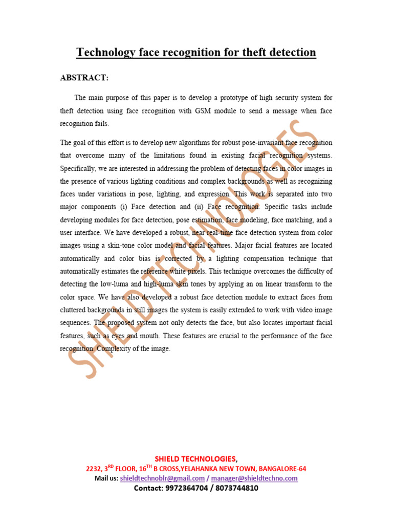 High-Security Face Recognition System | PDF