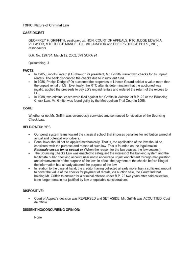 Acquittal in Bouncing Check Law Case | PDF | Criminal Justice | Crime ...
