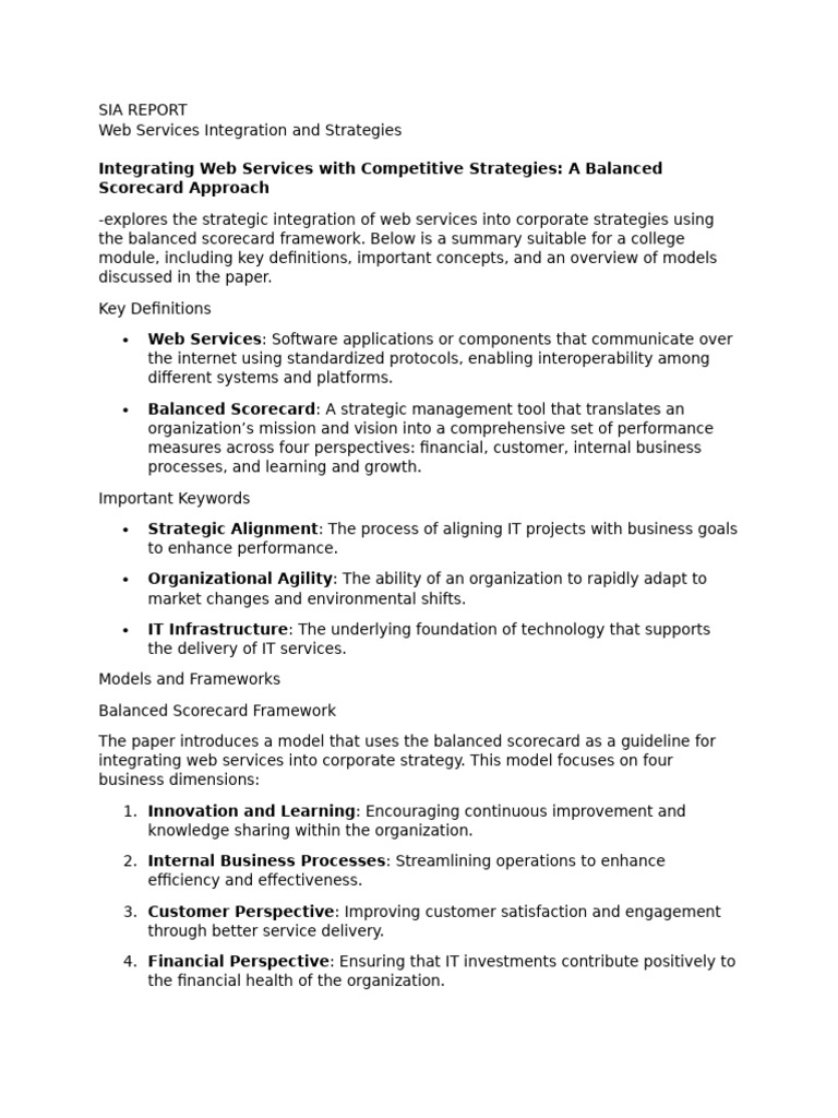 Sia Report | PDF | Strategic Management | Business Process