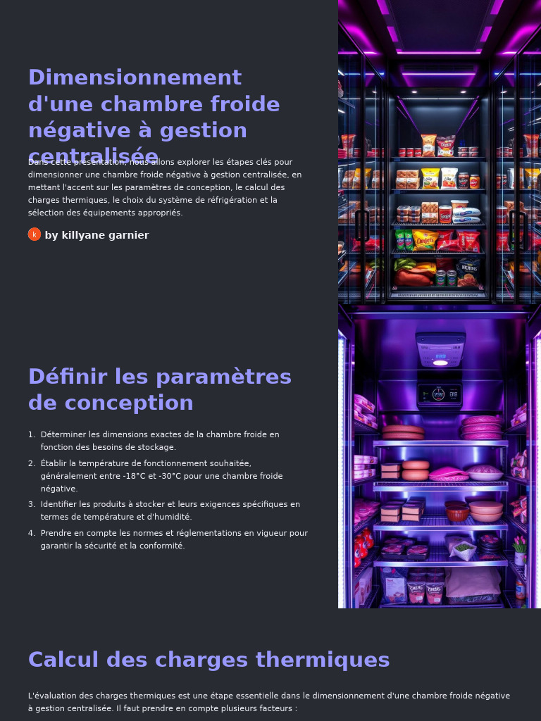 Dimensionnement chambre froide négative PDF — free download