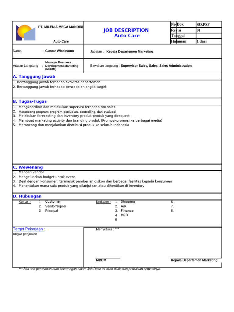 Jobdesc Sales | PDF