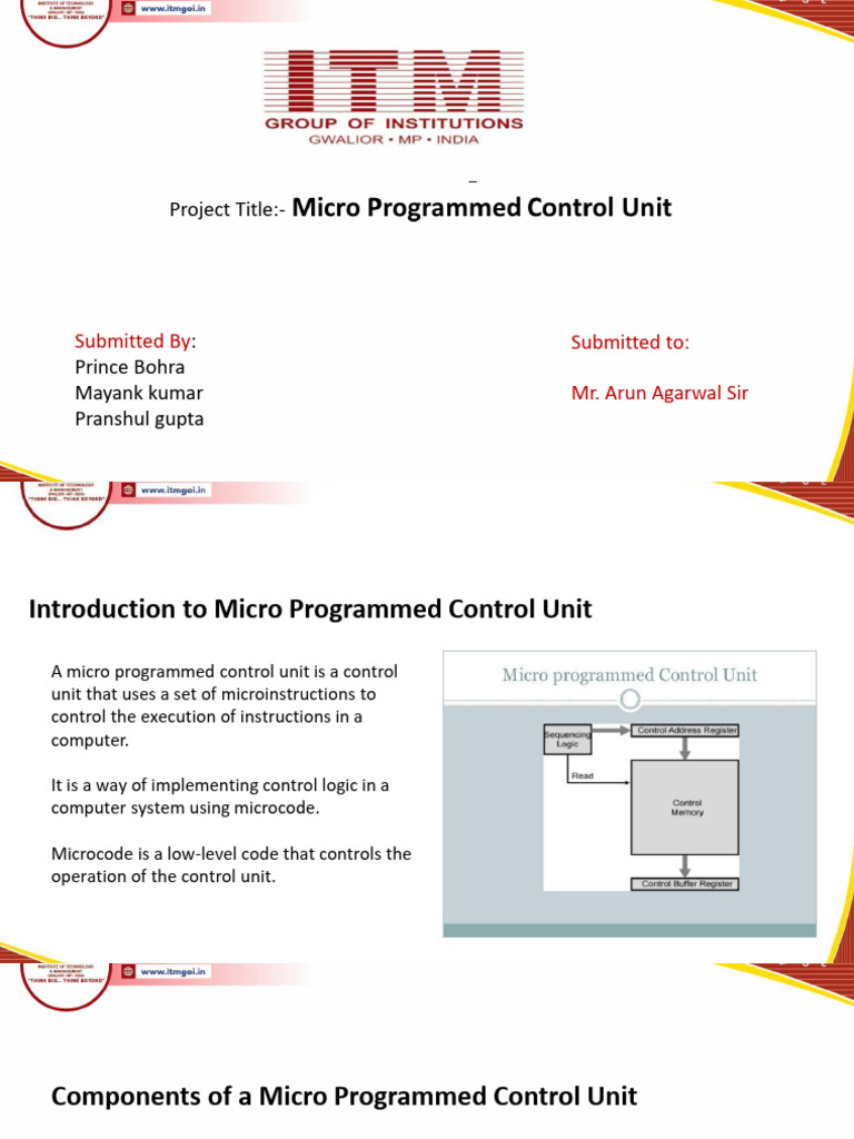 Micro Programmed Control Unit Coa | PDF | Classes Of Computers ...