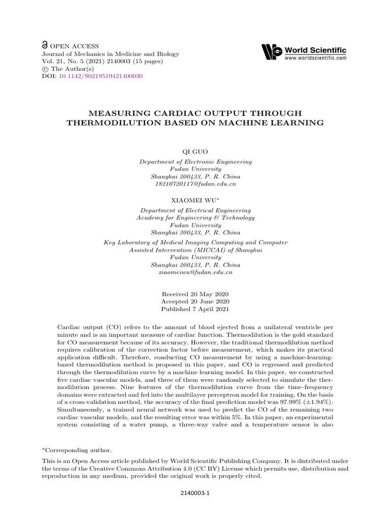 Guo Wu 2021 Measuring Cardiac Output Through Thermodilution Based On ...
