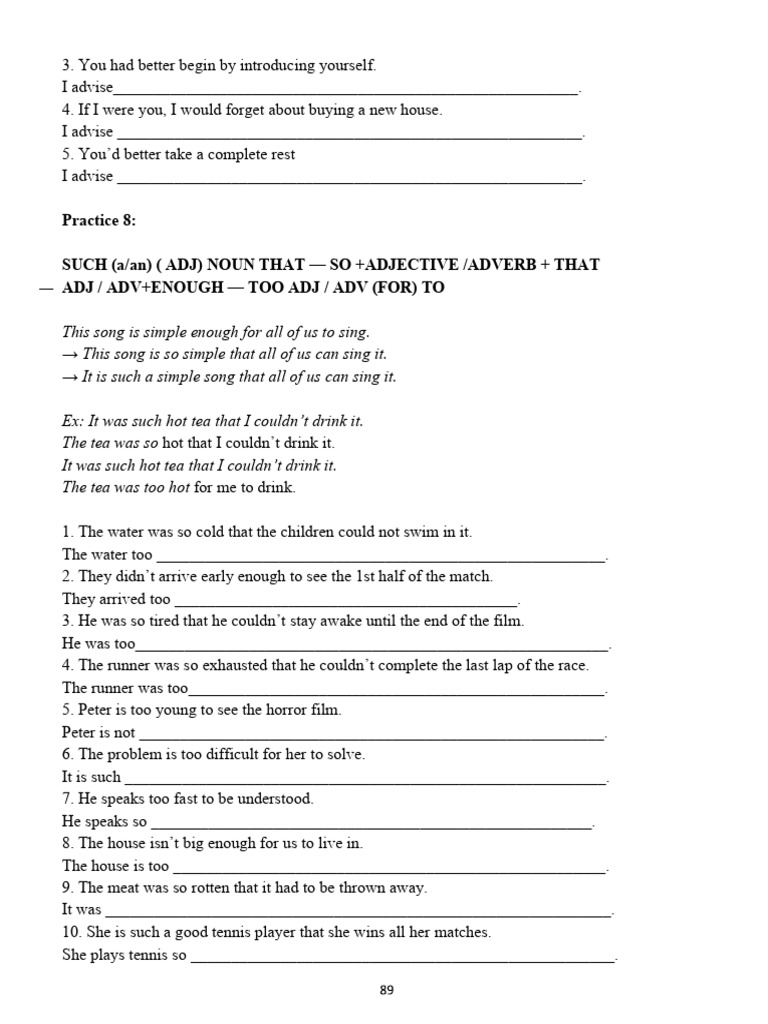 English Grammar Practice Exercises | PDF