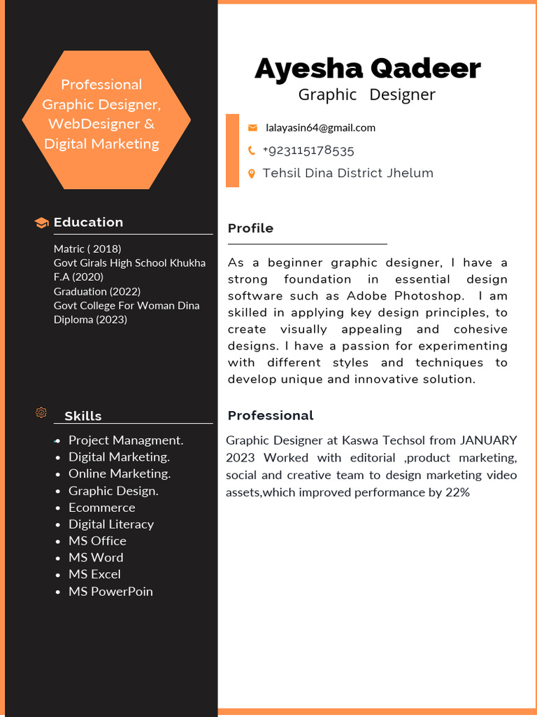Black Yellow Modern UI UX CV Resume | PDF