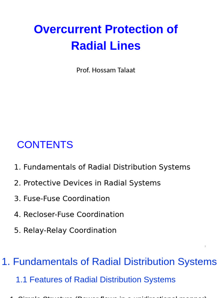 Overcurrent Protection in Radial Systems | PDF | Fuse (Electrical ...