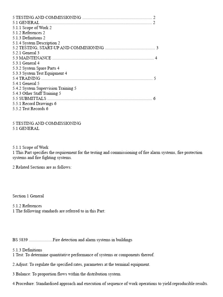 QCS 2014: Fire System Commissioning | PDF